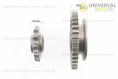 Редуктор фрези R175 / 180N / 190N / 195N - Вал первинний + зірка Z = 12 + Шестерня Z = 40 81-1. Китай (Навісне обладнання / UM6047-V25)
