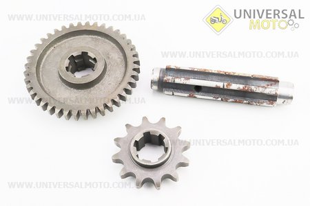 Редуктор фрези R175 / 180N / 190N / 195N - Вал первинний + зірка Z = 12 + Шестерня Z = 40 81-1. Китай (Навісне обладнання / UM6047-V25)