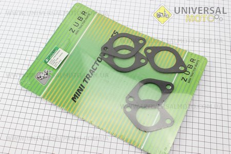 Прокладка глушника R190N 2 отвори, Головка-коліно, комплект 5шт, (на блістері). Viper (Запчастини на мотоблок з двигуном 190 и 195N / UM6048-V17)