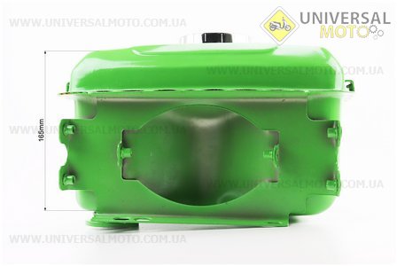 Бак паливний R190N, 270x220x165мм, потайна горловина, отвір під кран паливний + кришка. Китай (Запчастини на мотоблок з двигуном 190 и 195N / UM6048-V64)