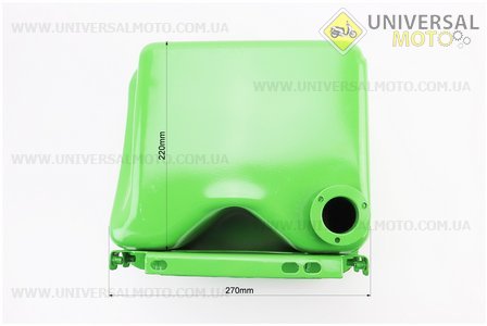 Бак паливний R190N, 270x220x165мм, потайна горловина, отвір під кран паливний + кришка. Китай (Запчастини на мотоблок з двигуном 190 и 195N / UM6048-V64)