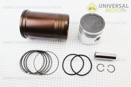 Поршень комплект R195N 95мм STD (з вибіркою під клапану) з гільзою та манжетами. Китай (Запчастини на мотоблок з двигуном 190 и 195N / UM6048-V90)