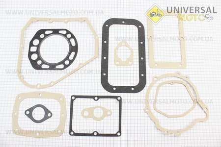 Прокладки двигуна R190N-90мм, комплект 11 деталей, під кришку 9отв.. Китай (Запчастини на мотоблок з двигуном 190 и 195N / UM6049-V54)