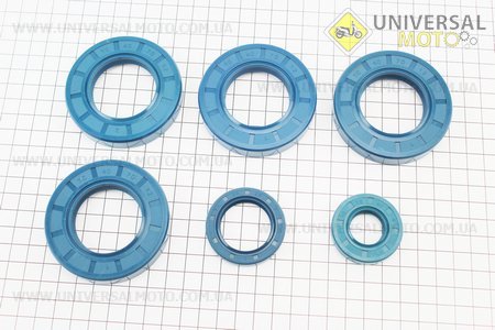 КПП - Сальники комплект 6шт (20x40x8, 30x45x8, 40x70x12-4шт) редуктору 101-2, сині. Китай (Запчастини на мотоблок з двигуном 175 и 195N / UM6049-V56)
