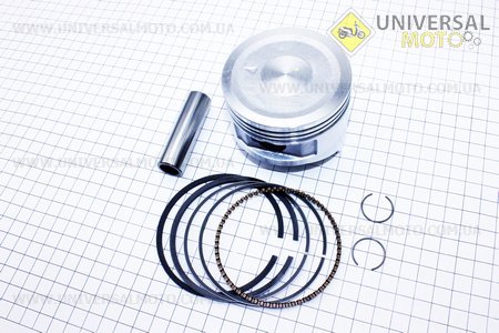 Поршень, кільця, палець комплект 177F 77мм +0,25. Китай (Запчастини на мотоблок з двигуном 177F и 188F / UM6070-V31)
