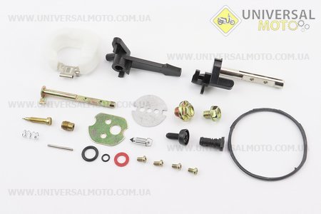 Ремонтний комплект карбюратору 173F / 177F / 182F / 188F / 190F, 22 деталі + поплавок, тип 1. Китай (Запчастини на мотоблок з двигуном 177F и 188F / UM6072-V70)