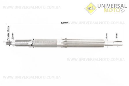 Вал КПП первичный (с валом отбора мощ.) 395мм. Китай (Мотоблок с двигателем 175/195N / UM6080-V05)