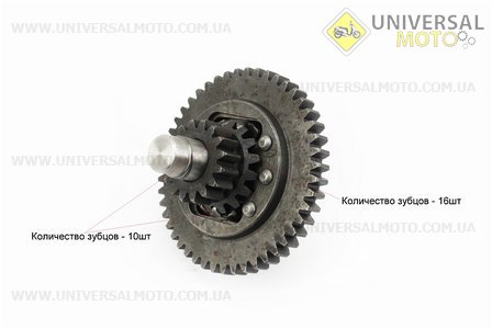 Диференціал в зборі Z=47, Z=16x16, Z=10 JR-Q12E (120-1) +підшипинки 30205-2шт+кришка-2шт (Можливий наліт). Viper (Запчастини на мототрактор / UM6080-V48)