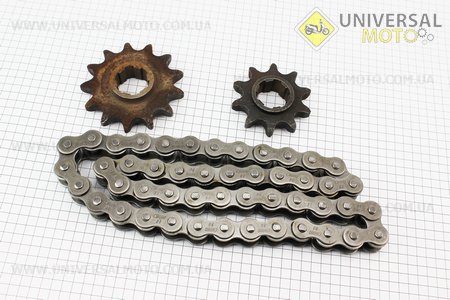 Цепь 48L + звезда Z=10 + звезда Z=13. Китай (Мототрактор / UM6081-V15)