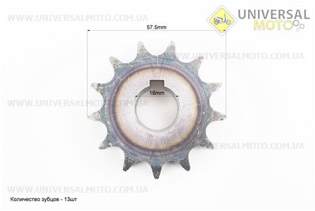 Зірка двухрядна 428-13T-2 d = 18мм. TATA (Запчастини на мототрактор / UM6081-V23)