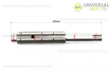 Вал первинний редуктору фрези L = 230мм, d=24/25/34/25мм, V1100, CROSSER S-180. Китай (Запчастини на мототрактор / UM6081-V49)