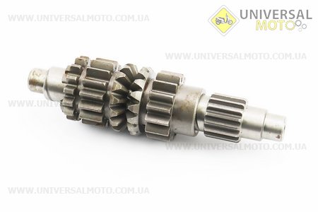 Вал КПП диференціалу Z = 16 + шестерня 2шт Z = 15x16. Китай (Запчастини на мототрактор / UM6081-V56)