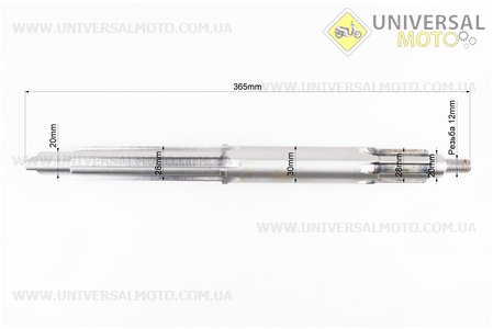 Вал КПП первинний (з валом відбору мощ.) 365мм (Kentavr, Forte). Китай (Запчастини на мототрактор / UM6082-V58)