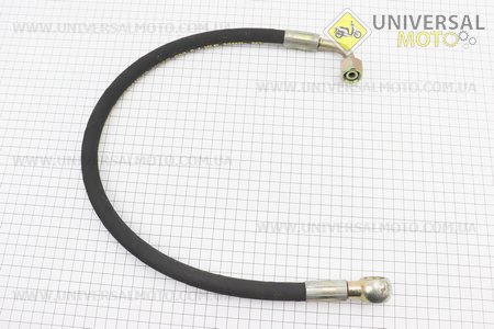 Шланг гідравлічний (L = 69см, фітінг1 під болт D = 18мм, фітінг2 90град, гайка D = 18мм). Китай (Запчастини на мототрактор / UM6083-V07)