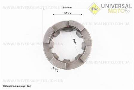 Муфта лівої півосі Z = 8. Китай (Запчастини на мототрактор / UM6083-V09)
