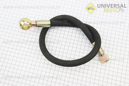 Шланг гідравлічний (L = 68см, фітінг1 під болт D = 18мм, фітінг2 прямий, гайка М16). Китай (Запчастини на мототрактор / UM6083-V10)