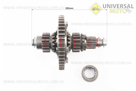 Диференціал в зборі Z=47, Z=16x16, Z=11, Z=16 JR-Q12E (120-1), з блокуванням, без шпонки. Viper (Запчастини на мототрактор / UM6083-V12)