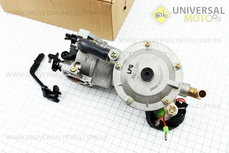 Газовый карбюратор LPG (пропан-бутан) для генераторов 4-6кВт (механизм рычажный). JING LONG (Мотоблочный двигатель 177F/188F / UM6090-V02)