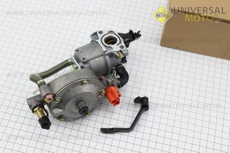 Газовый карбюратор LPG (пропан-бутан) для генераторов 1,6-3кВт (механизм рычажный) с переключателем, КАЧЕСТВО. JING LONG (Мотоблочный двигатель 168F / UM6090-V79)