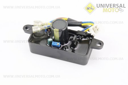 Реле напруги однофазне 2-3,5 кВт (корпус - прямокутник, пластик, контакти - 2 "мама" + 4 "тато", 250V, 220µF) Тип №2. Китай (Запчастини на генератор / UM6091-V76)