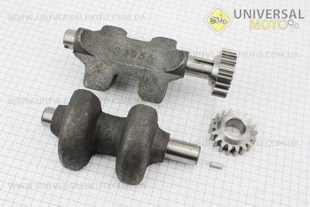 Вал балансировочный-2 штуки + Z=18 шестерня-2 штуки ZS1100. Китай (Генератор ZS1100 / UM6100-V81)