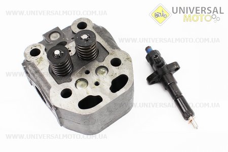 Головка циліндра ZS1100 у зборі + форсунка. Viper (Запчастини на мінітрактор з двигуном ZS1100 / UM6100-V96)