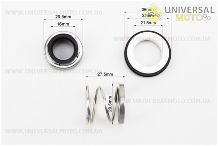 Торцеве ущільнення D=36мм, d=16мм. Китай (Запчастини до мотопомпи / UM6110-V15)