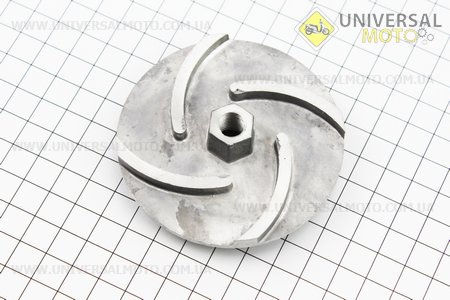 Робоче колесо (крильчатка) D=74мм, під різьбу М10мм, 4 лопатки, алюміній. Китай (Запчастини до мотопомпи / UM6110-V45)
