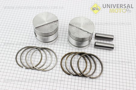 Поршень, кольца, палец, комплект 2 штуки 0 STD 78мм (палец 20мм) Компрессор КМП. Украина (Мотокультиватор КРОТ / UM6120-V09)