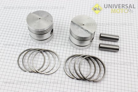 Поршень, кольца, палец, комплект 2 штуки 2р. 78,50мм (палец 20мм) Компрессор КМП. Украина (Мотокультиватор КРОТ / UM6120-V11)