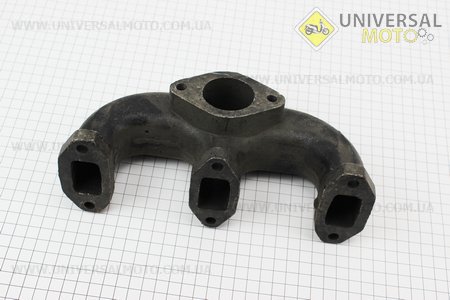 Колектор випускний під глушник на 2 болта тип 1. Китай (Запчастини на трактор з двигуном KM385BT / UM6140-V20)