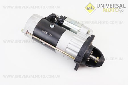 Стартер Z = 11, 12V, 5,0KW, посадка Ø75мм, межболт. L = 111мм, DongFeng 244/354/404, Xingtai 180/220/240 (QDJ1308J). Китай (Запчастини на мінітрактор Донг Фенг / UM6153-V85)