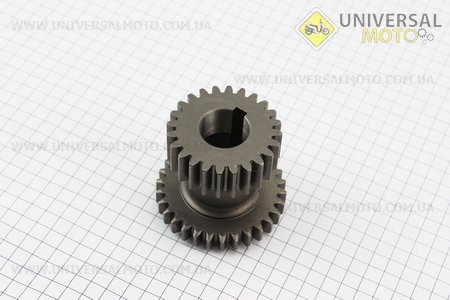 Шестерня 2 и 3 передачи неподвижная диаметром 28, Z=24/30 Xingtai 120 (16.37.135). Китай (Минитрактор Xingtai / UM6180-V98)