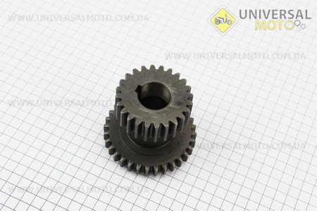 Шестерня 2 и 3 передачи неподвижная диаметром 28мм, Z=24/32 Xingtai 120 (16.37.135). Китай (Минитрактор Xingtai / UM6180-V99)