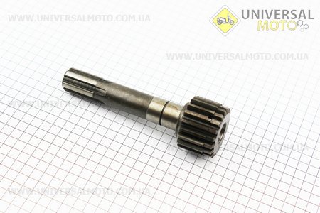 Вал первинний додаткової КПП L = 165мм, Z = 6/19 Xingtai (10T.37.110-2). Китай (Запчастини на мінітрактор Xingtai / UM6182-V11)