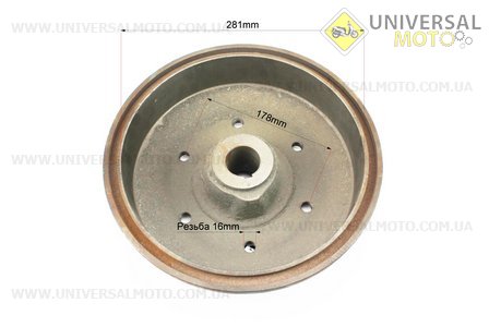 Гальмівний барабан Xingtai 24B, Shifeng 244, Taishan 24 (12.38.108). Китай (Запчастини на мінітрактор Xingtai / UM6190-V43)