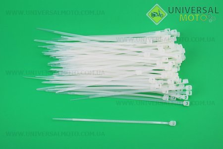 Хомут-стяжка пластик бiлий 2,5мм * 100мм- 100шт. Китай (Мотоінструмент / UM7010-V13)