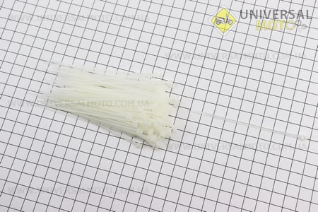 Хомут-стяжка пластик бiлий 2,5мм * 100мм- 100шт. Китай (Мотоінструмент / UM7010-V13)