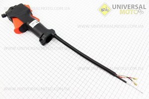 Ручка газа + трос Тип №3, (курок "широкий", без трубы). Китай (Триммер / UM2022-V76)