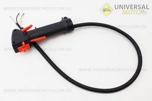 Ручка газу + трос Тип №6, (курок "вузький", без труби). Китай (Запчастини для триммера / UM2023-V96)