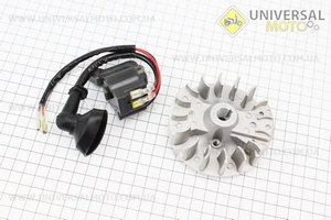 Ротор магнето 1E32F + котушка запалювання комплект. Китай (Запчастини для триммера / UM2026-V52)