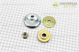 Ремонтний комплект нижніх редуктору (гайка, шайба, фланці), комплект 4шт. Китай (Запчастини для триммера / UM2028-V33)