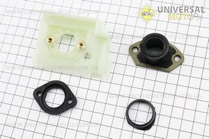 Патрубок карбюратора + перехідник + пластина + кільце 4500/5200. NOKER (Запчастини до бензопили GoodLuck / UM2055-V20)