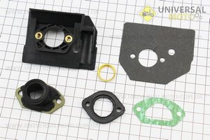 Патрубок карбюратора + перехідник + пластина + кільце 4500/5200. Китай (Запчастини до бензопили GoodLuck / UM2055-V43)