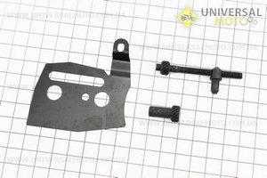 Натягувач ланцюга бічний (черв'ячний) + пластина гальма комплект 4500/5200. Китай (Запчастини до бензопили GoodLuck / UM2055-V59)