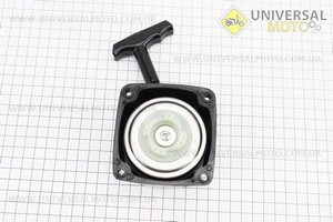 Стартер в зборі 4 отвори 66,5х66,5мм "Плавний пуск - 4 зацепи", Øзацепа = 36мм Тип №6, з тріскачкою. Китай (Запчастини для триммера / UM2130-V89)