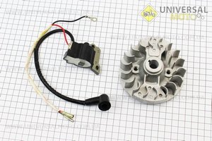 Ротор магнето 139F - 4T + котушка запалювання комплект. Китай (Запчастини для триммера / UM2131-V48)