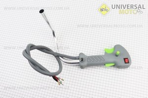 Ручка газу + трос Тип №8, (курок "широкий", з вигнутою трубою). Китай (Запчастини для триммера / UM2131-V55)