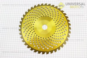 Ніж 40Тх255мм побідитові зуби, тарілка GOLD. Китай (Запчастини для триммера / UM2131-V75)