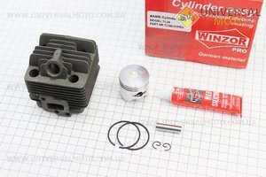Циліндро поршневий комплект (ЦПГ) 34мм (палець 8мм) "чорний", "PRO SERIA". WINZOR (Запчастини для триммера / UM2133-V86)